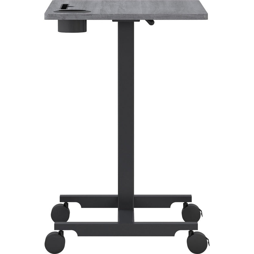 Mobile Weathered Charcoal Lorell Sit - Stand Desk 26.6"W x 19.1"D x 30 - 43.63"H (LLR - LLR84837) - SchoolOutlet