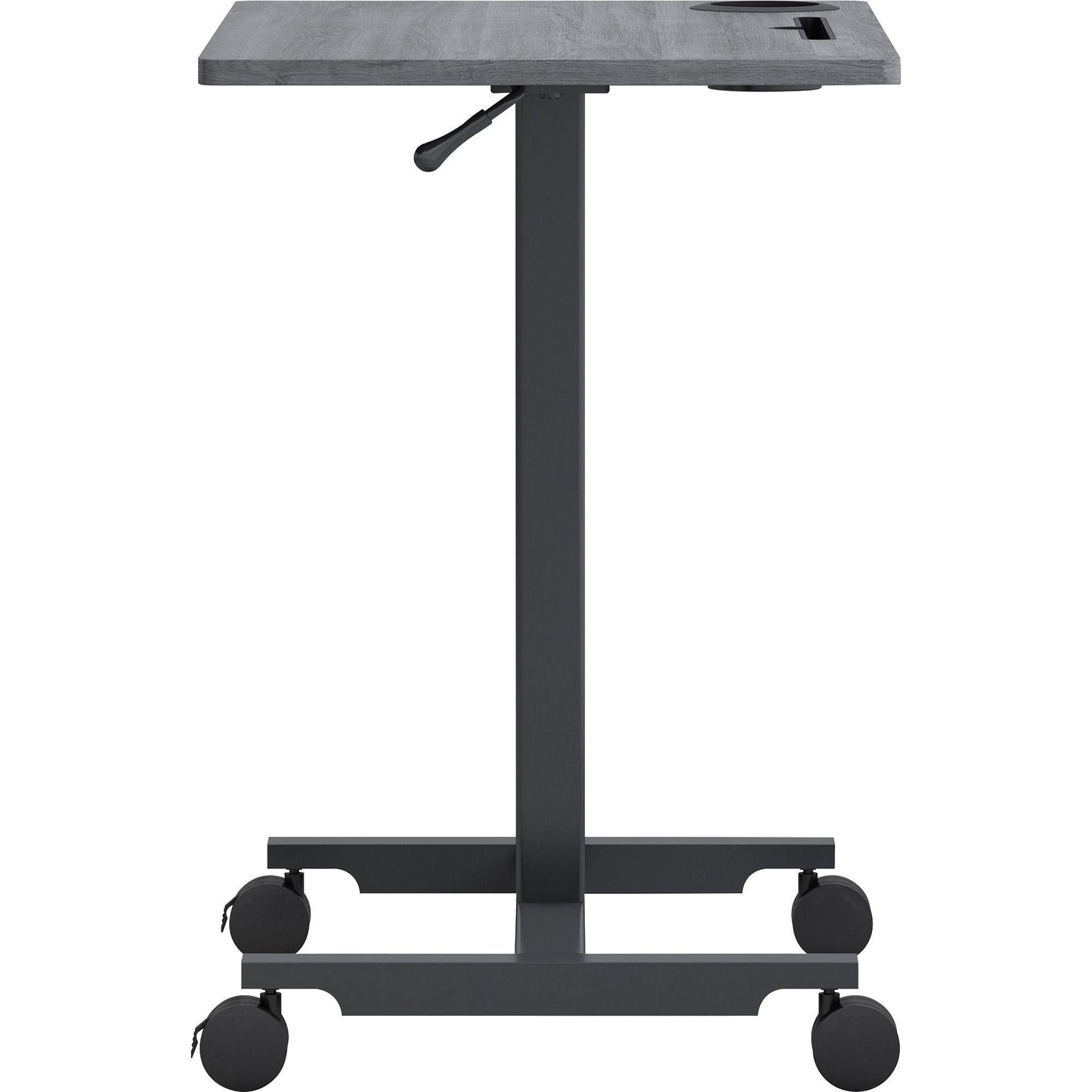 Mobile Weathered Charcoal Lorell Sit - Stand Desk 26.6"W x 19.1"D x 30 - 43.63"H (LLR - LLR84837) - SchoolOutlet