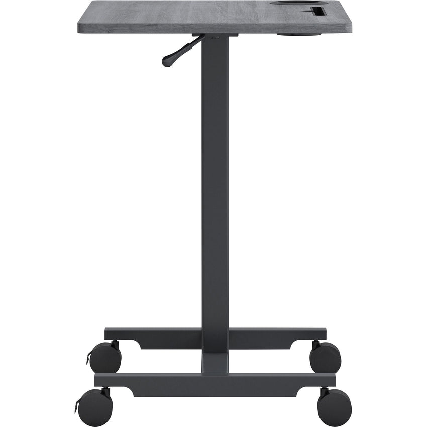 Mobile Weathered Charcoal Lorell Sit - Stand Desk 26.6"W x 19.1"D x 30 - 43.63"H (LLR - LLR84837) - SchoolOutlet