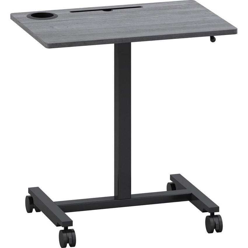 Mobile Weathered Charcoal Lorell Sit - Stand Desk 26.6"W x 19.1"D x 30 - 43.63"H (LLR - LLR84837) - SchoolOutlet