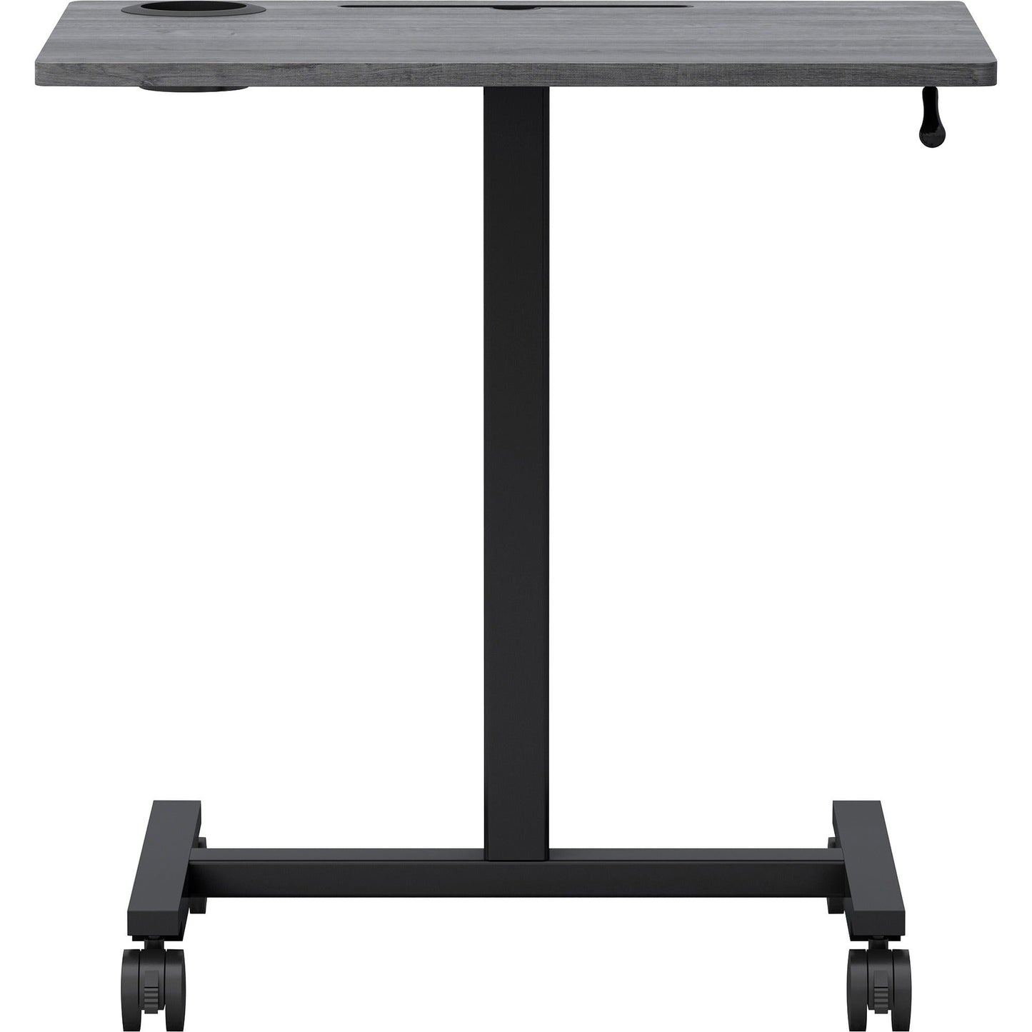 Mobile Weathered Charcoal Lorell Sit - Stand Desk 26.6"W x 19.1"D x 30 - 43.63"H (LLR - LLR84837) - SchoolOutlet