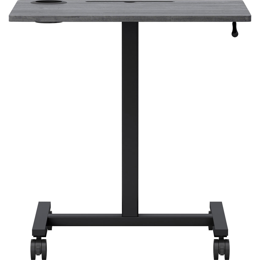 Mobile Weathered Charcoal Lorell Sit - Stand Desk 26.6"W x 19.1"D x 30 - 43.63"H (LLR - LLR84837) - SchoolOutlet