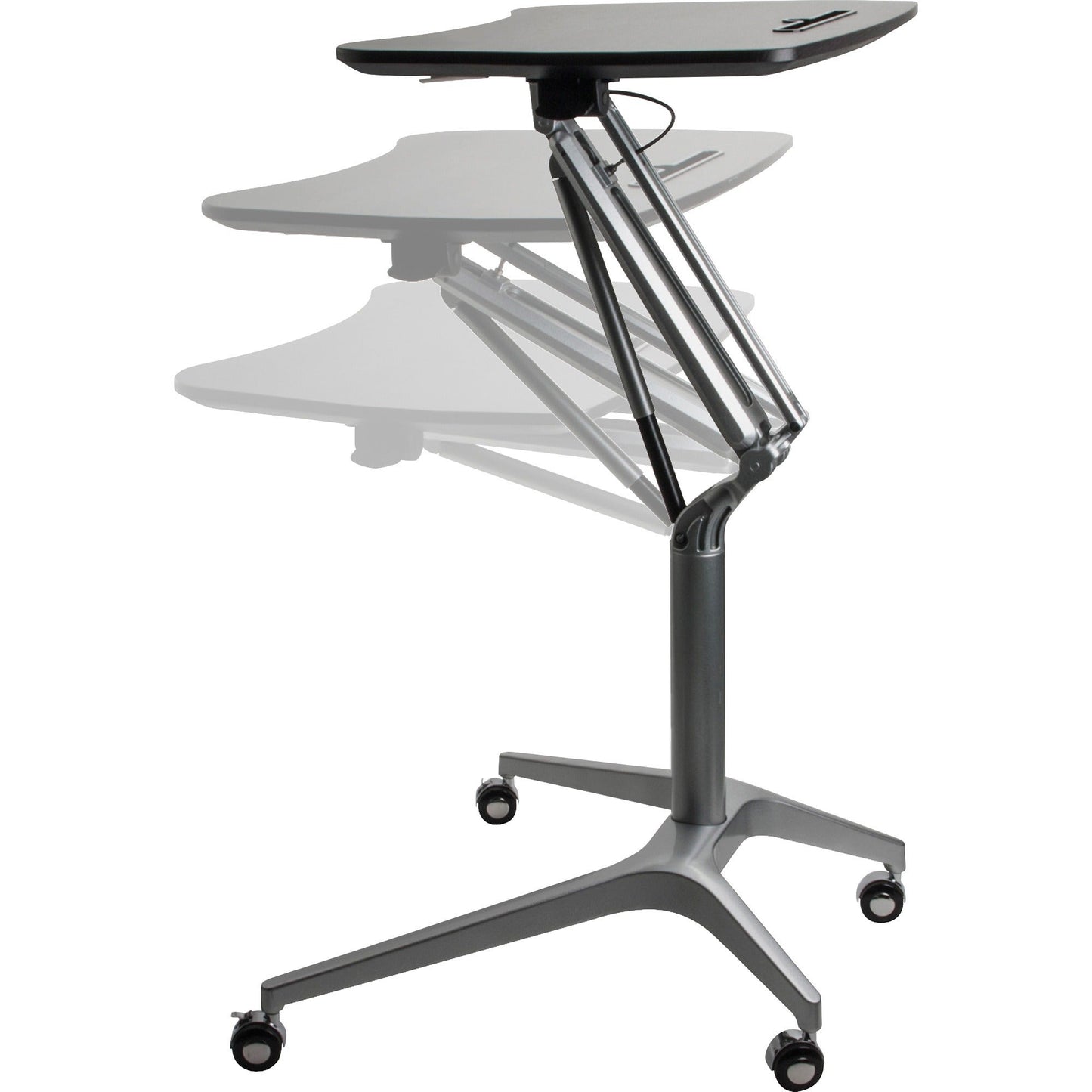 Lorell Gas Lift Height - Adjustable Mobile Desk 28.25"W x 18.75"D (LLR - LLR84838) - SchoolOutlet