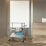 Lorell Heavy - Duty Chrome Lorell 3 - Tier Rolling Utility Cart 18