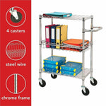 Lorell Heavy - Duty Chrome Lorell 3 - Tier Rolling Utility Cart 16