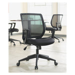 Lorell Executive Mid - Back Work Chair - Mesh Back Black Office Chair with Fixed Arms 17.75 - 21.25 