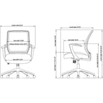 Lorell Executive Mid - Back Work Chair - Mesh Back Black Office Chair with Fixed Arms 17.75 - 21.25 