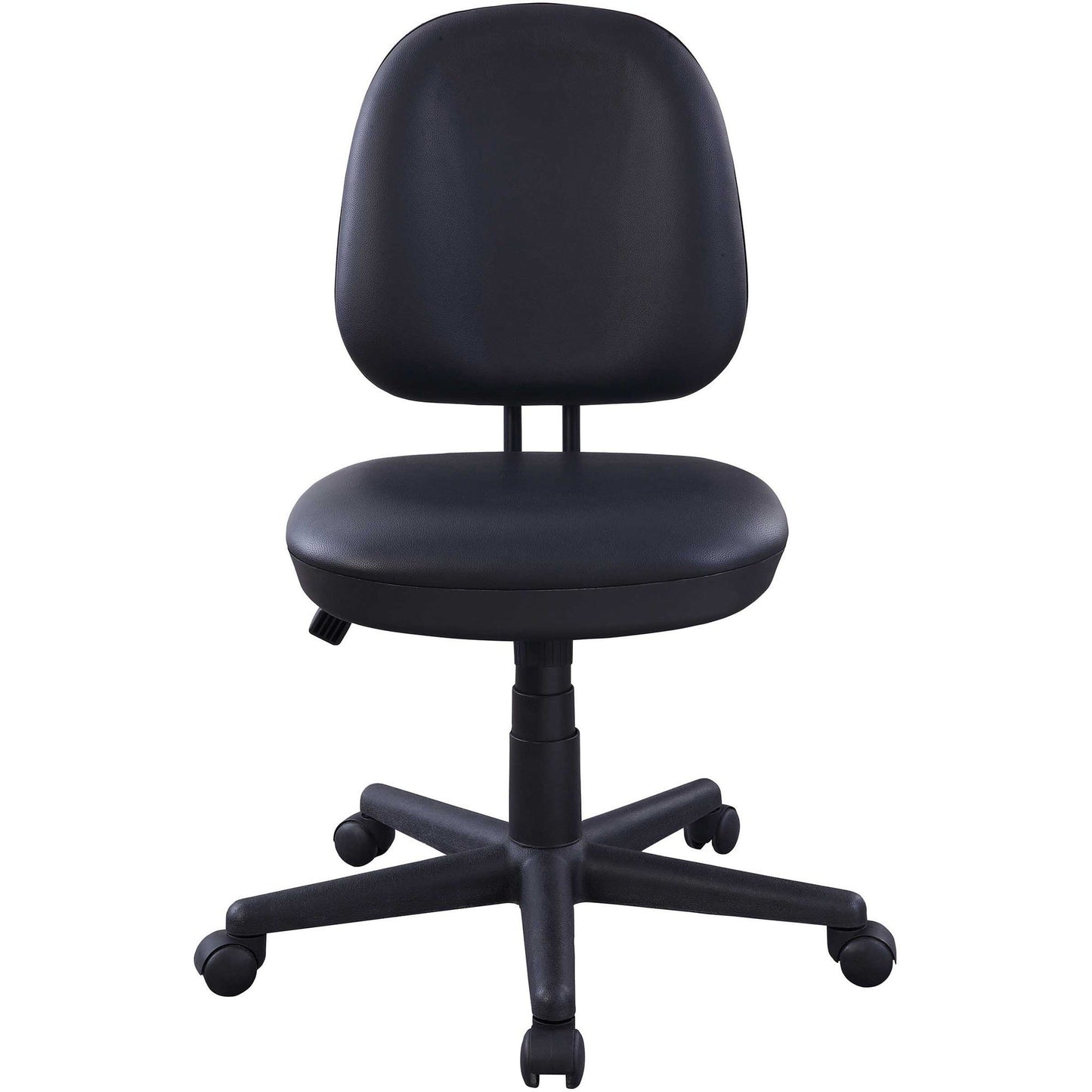 Lorell Vinyl Contoured Task Chair Black Adjustable Swivel with Casters (LLR - LLR84875) - SchoolOutlet