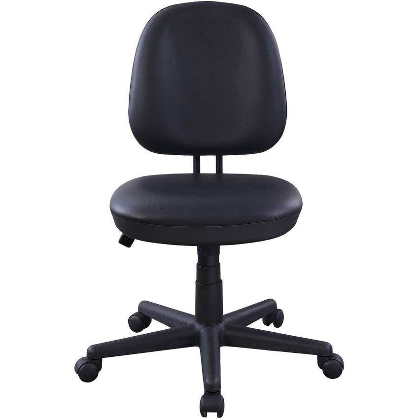 Lorell Vinyl Contoured Task Chair Black Adjustable Swivel with Casters (LLR - LLR84875) - SchoolOutlet