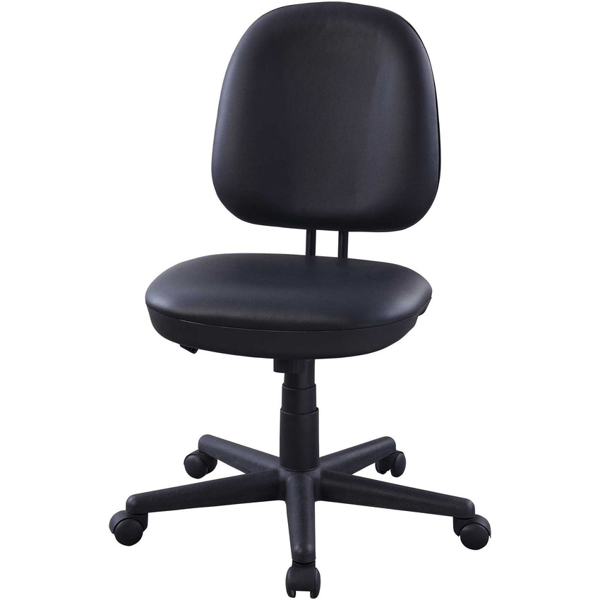 Lorell Vinyl Contoured Task Chair Black Adjustable Swivel with Casters (LLR - LLR84875) - SchoolOutlet