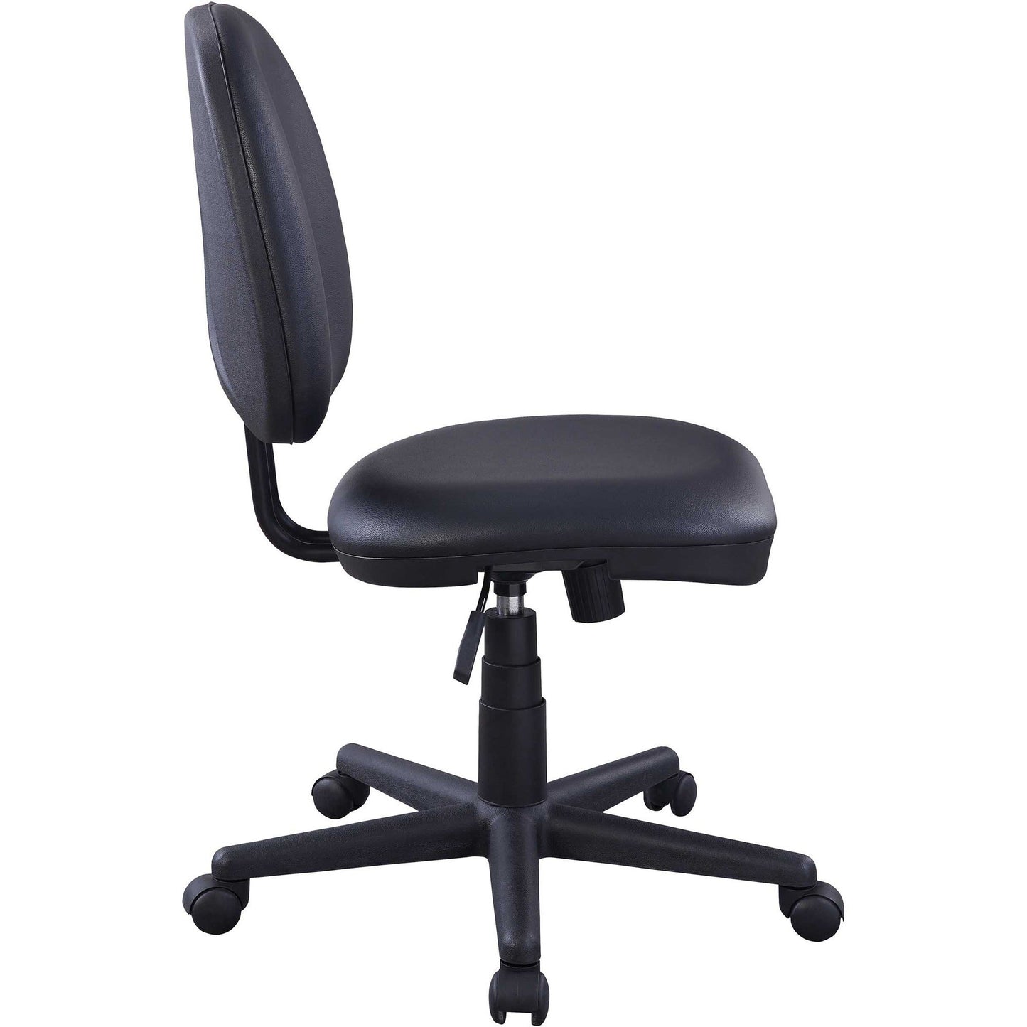 Lorell Vinyl Contoured Task Chair Black Adjustable Swivel with Casters (LLR - LLR84875) - SchoolOutlet