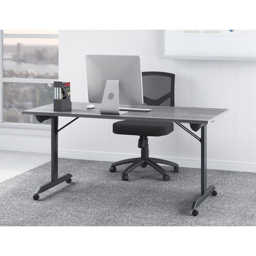 Lorell Mesh Back Task Chair Black Adjustable Swivel with Fabric Seat (LLR - LLR84876) - SchoolOutlet