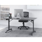 Lorell Mesh Back Task Chair Black Adjustable Swivel with Fabric Seat (LLR - LLR84876) - SchoolOutlet
