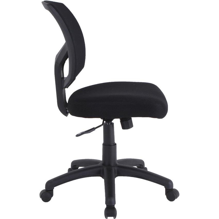 Lorell Mesh Back Task Chair Black Adjustable Swivel with Fabric Seat (LLR - LLR84876) - SchoolOutlet