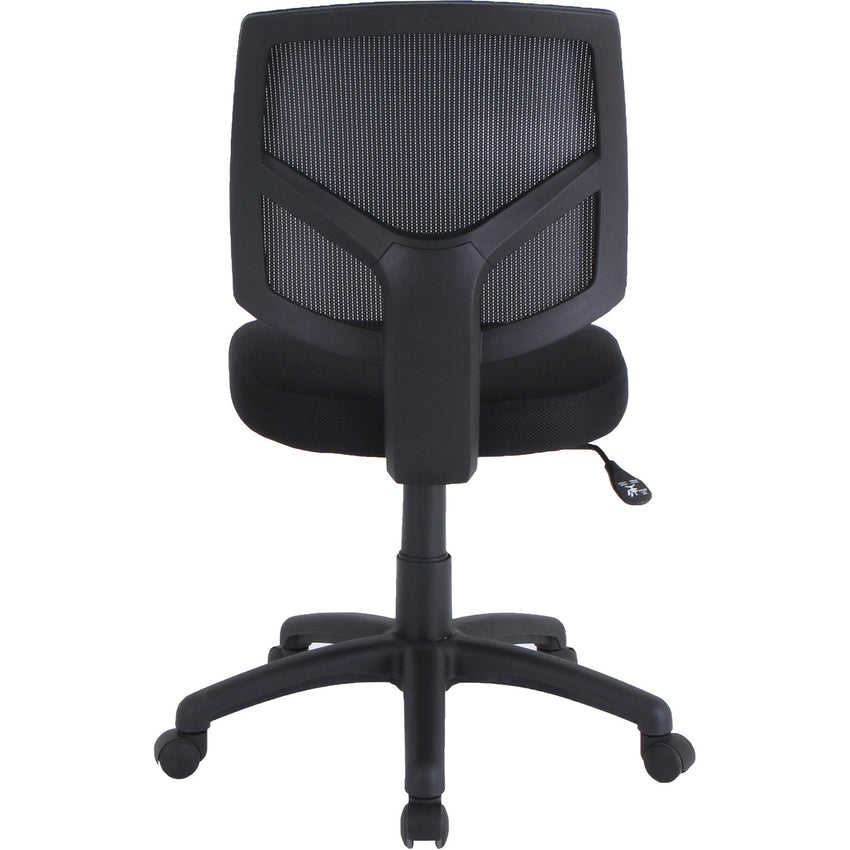 Lorell Mesh Back Task Chair Black Adjustable Swivel with Fabric Seat (LLR - LLR84876) - SchoolOutlet