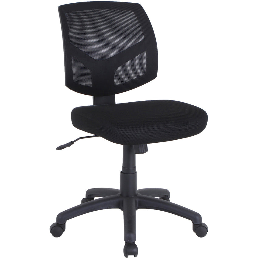 Lorell Mesh Back Task Chair Black Adjustable Swivel with Fabric Seat (LLR - LLR84876) - SchoolOutlet