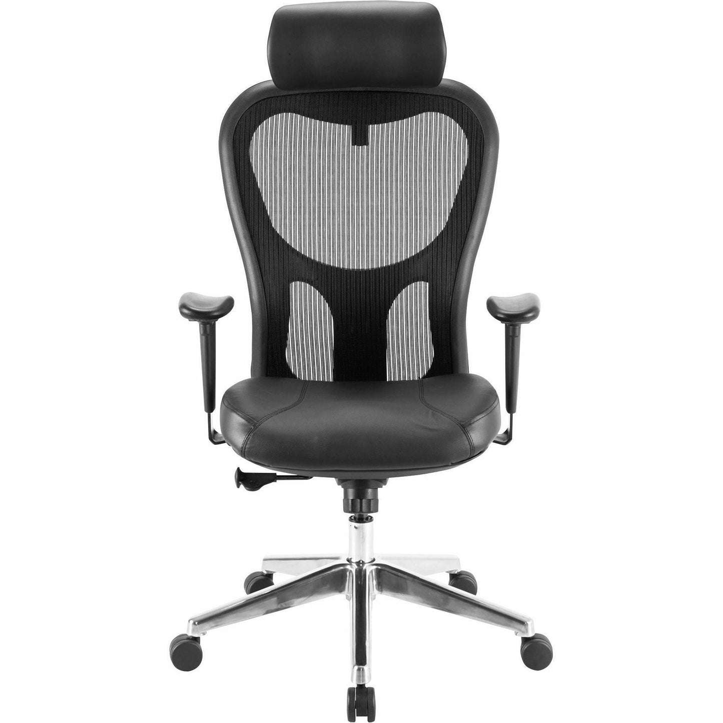 Lorell Elevate Mesh High - Back Executive Office Chair with Headrest and Aluminum Base 18.9 - 22.4 "H (LLR - LLR85035) - SchoolOutlet
