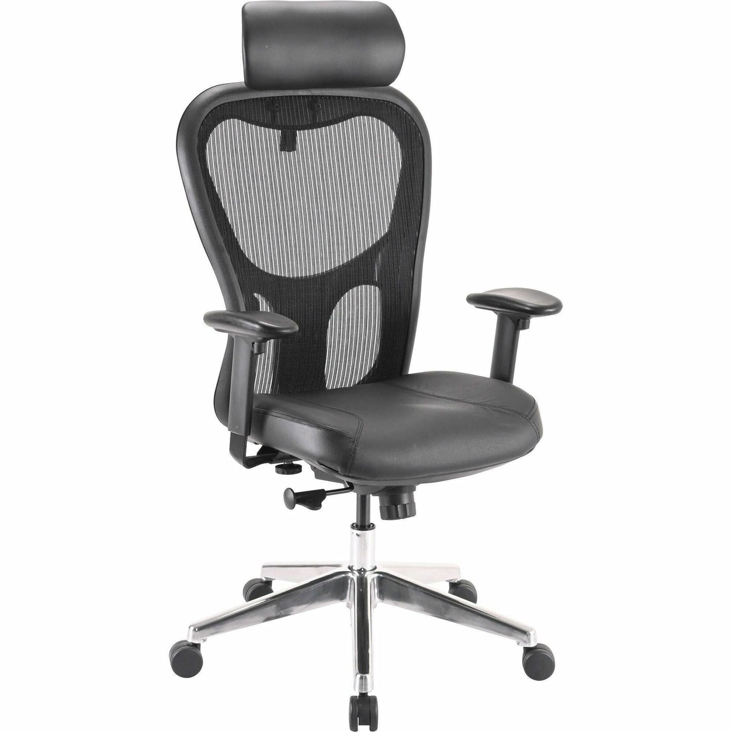 Lorell Elevate Mesh High - Back Executive Office Chair with Headrest and Aluminum Base 18.9 - 22.4 "H (LLR - LLR85035) - SchoolOutlet