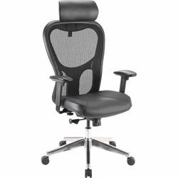 Lorell Elevate Mesh High-Back Executive Office Chair with Headrest and Aluminum Base 18.9 - 22.4 "H (LLR-LLR85035)