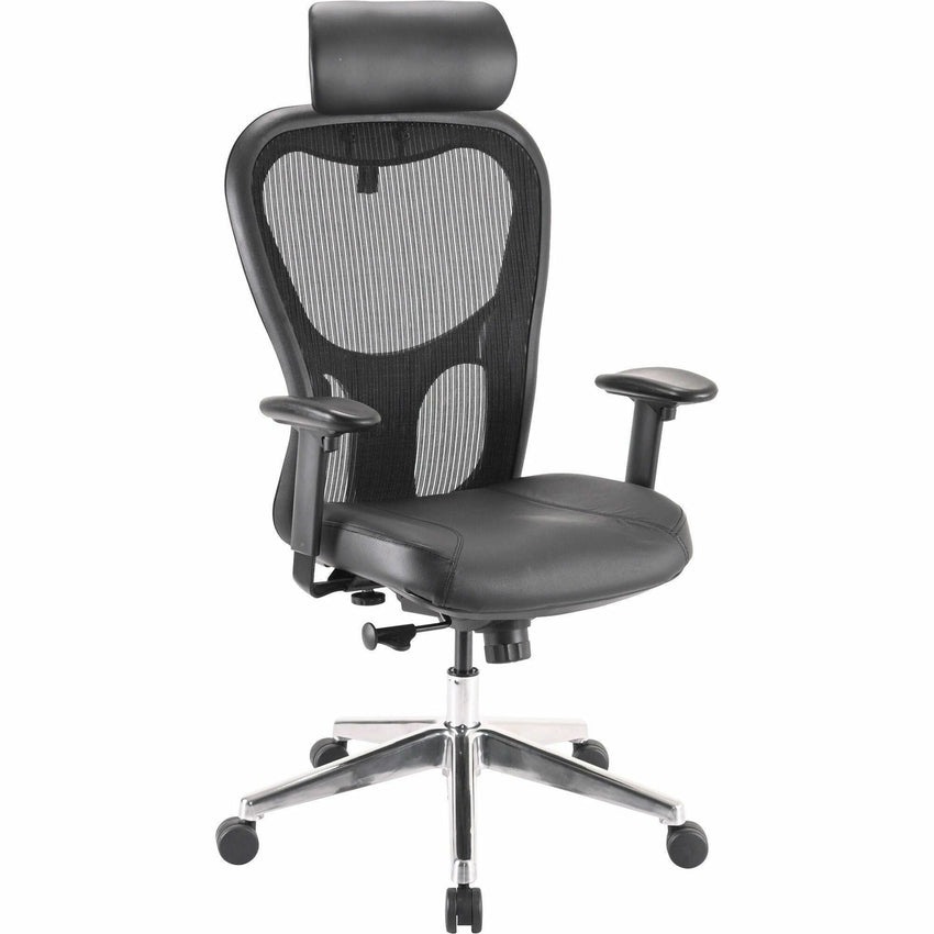 Lorell Elevate Mesh High - Back Executive Office Chair with Headrest and Aluminum Base 18.9 - 22.4 "H (LLR - LLR85035) - SchoolOutlet