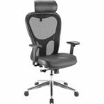 Lorell Elevate Mesh High - Back Executive Office Chair with Headrest and Aluminum Base 18.9 - 22.4 