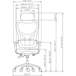 Lorell Elevate Mesh High - Back Executive Office Chair with Headrest and Aluminum Base 18.9 - 22.4 