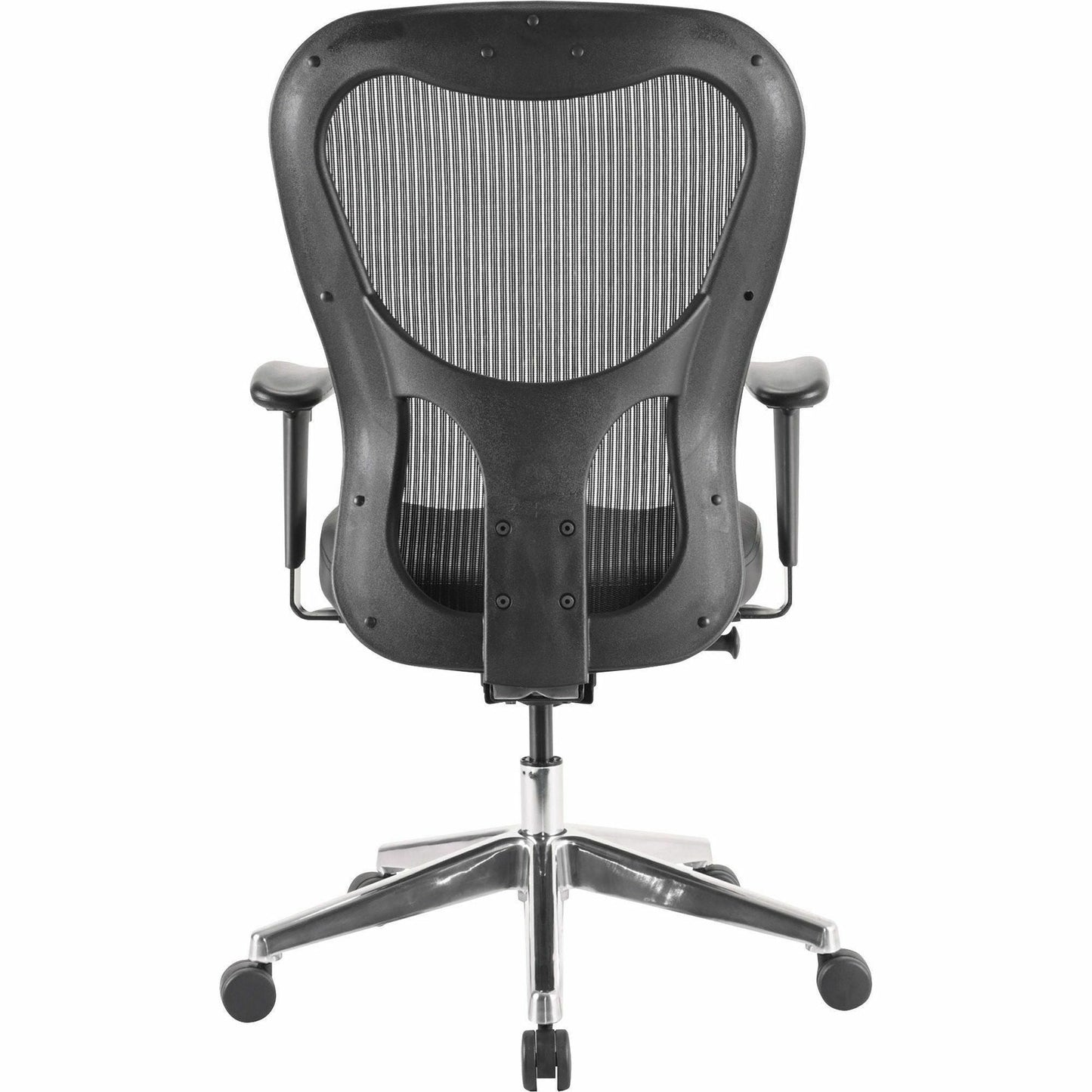 Lorell Elevate Mesh Mid - Back Executive Office Chair with Leather Seat and Aluminum Base 18.90 - 22.40 "H (LLR - LLR85036) - SchoolOutlet