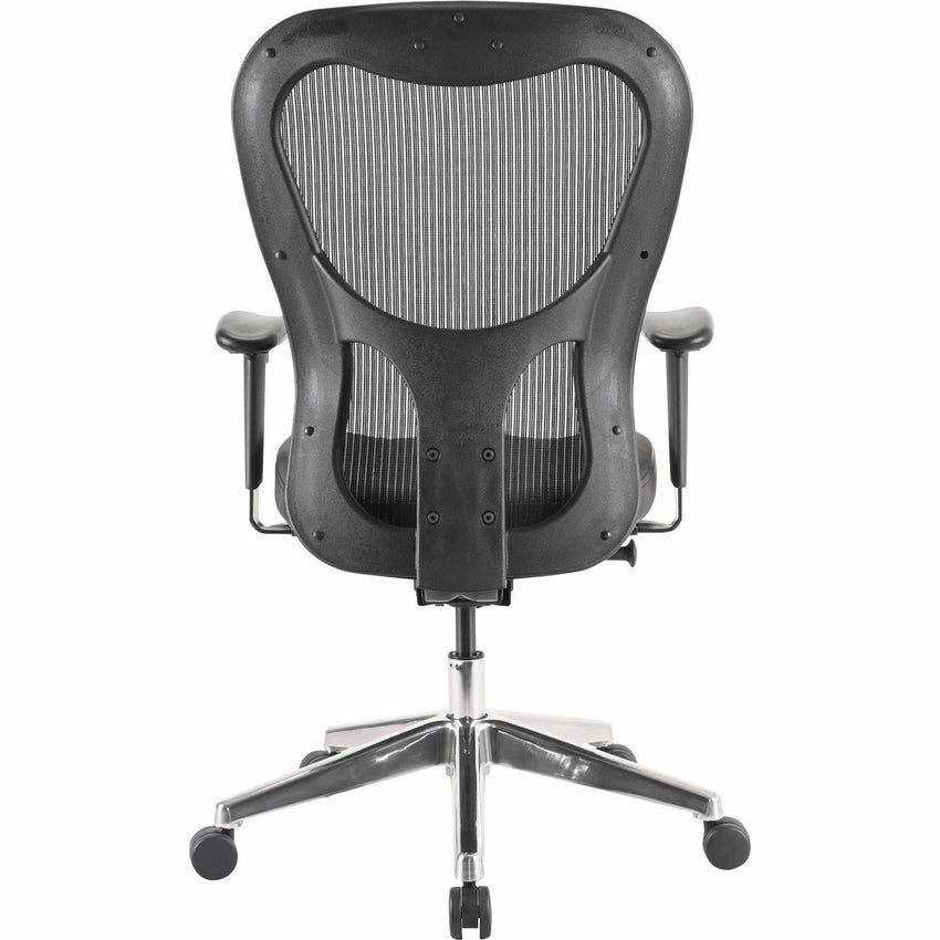 Lorell Elevate Mesh Mid - Back Executive Office Chair with Leather Seat and Aluminum Base 18.90 - 22.40 "H (LLR - LLR85036) - SchoolOutlet