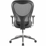 Lorell Elevate Mesh Mid - Back Executive Office Chair with Leather Seat and Aluminum Base 18.90 - 22.40 