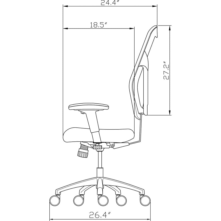 Lorell Elevate Mesh Mid - Back Executive Office Chair with Leather Seat and Aluminum Base 18.90 - 22.40 "H (LLR - LLR85036) - SchoolOutlet