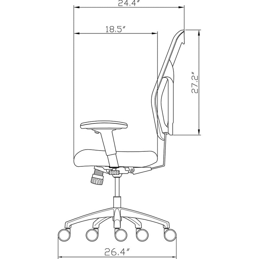 Lorell Elevate Mesh Mid - Back Executive Office Chair with Leather Seat and Aluminum Base 18.90 - 22.40 "H (LLR - LLR85036) - SchoolOutlet