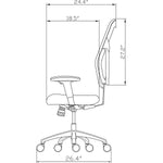 Lorell Elevate Mesh Mid - Back Executive Office Chair with Leather Seat and Aluminum Base 18.90 - 22.40 