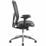 Lorell Elevate Mesh Mid - Back Executive Office Chair with Leather Seat and Aluminum Base 18.90 - 22.40 