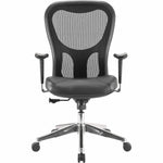 Lorell Elevate Mesh Mid - Back Executive Office Chair with Leather Seat and Aluminum Base 18.90 - 22.40 