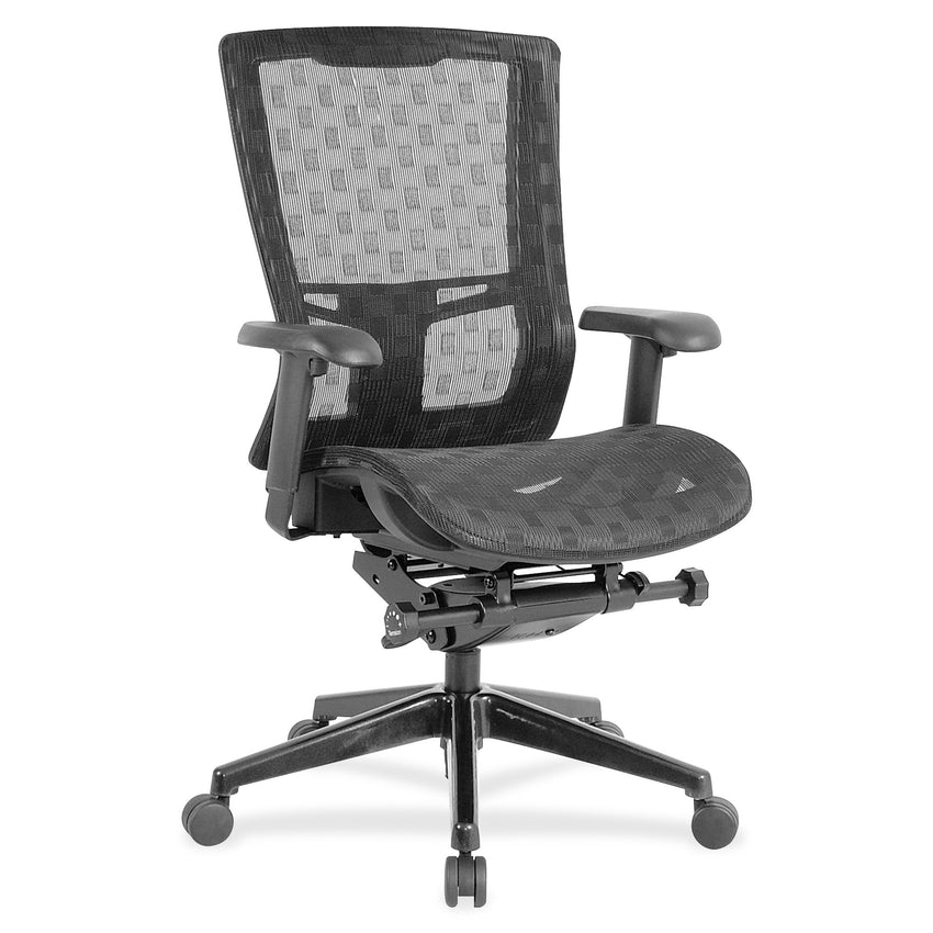 Lorell Checkerboard Design Mesh High - Back Executive Chair with Adjustable Arms and Seat Glide 19.3" - 22 H(LLR - LLR85560) - SchoolOutlet