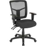 Lorell ErgoMesh Series Managerial Mesh Mid - Back Chair with Adjustable Arms and Casters 17