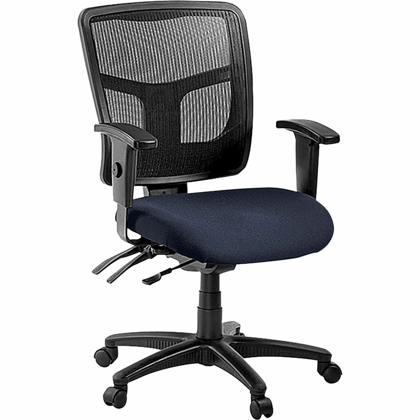 Lorell ErgoMesh Series Managerial Mesh Mid - Back Chair with Adjustable Arms and Casters 17" - 20.9"H (LLR - LLR86201X) - SchoolOutlet