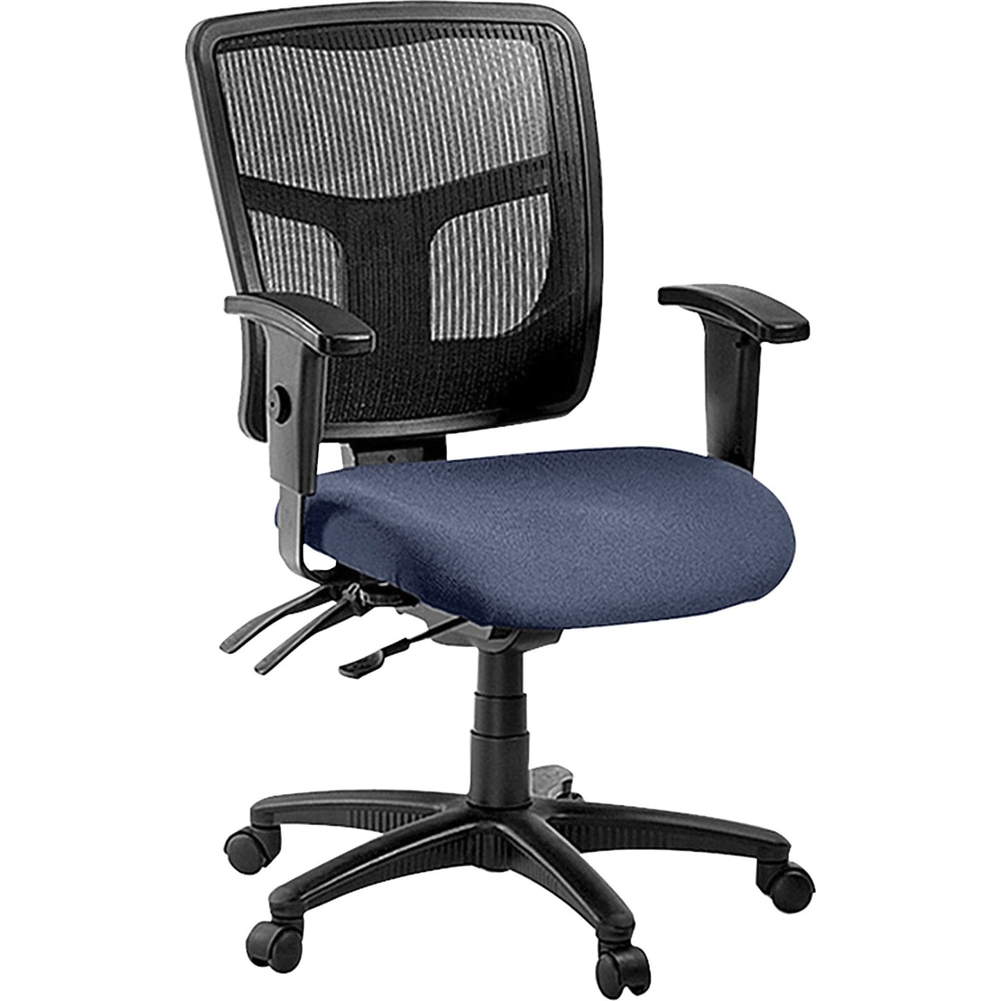 Lorell ErgoMesh Series Managerial Mesh Mid - Back Chair with Adjustable Arms and Casters 17" - 20.9"H (LLR - LLR86201X) - SchoolOutlet