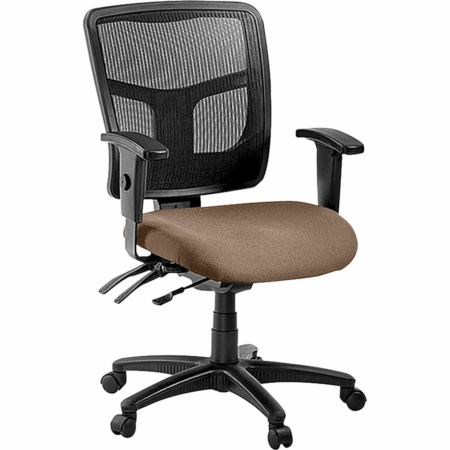 Lorell ErgoMesh Series Managerial Mesh Mid - Back Chair with Adjustable Arms and Casters 17" - 20.9"H (LLR - LLR86201X) - SchoolOutlet
