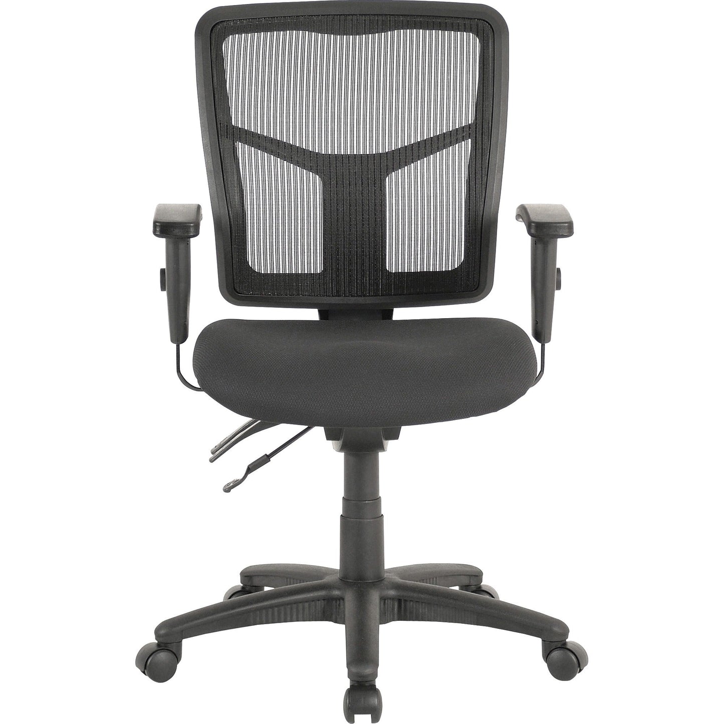 Lorell ErgoMesh Series Managerial Mesh Mid - Back Chair with Adjustable Arms and Casters 17" - 20.9"H (LLR - LLR86201X) - SchoolOutlet