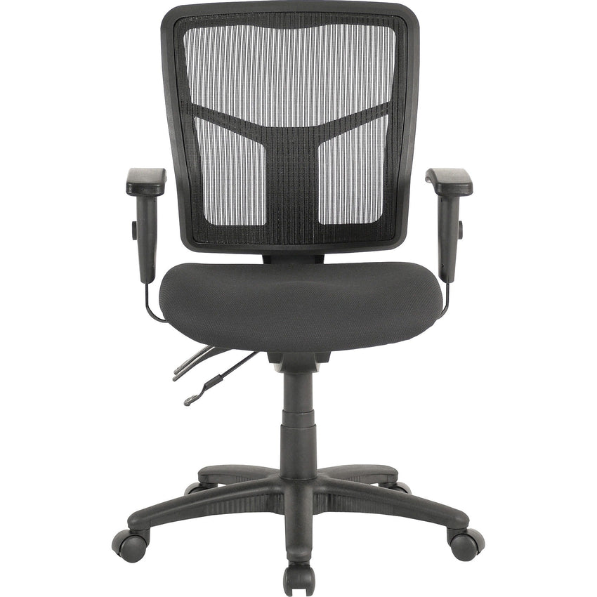 Lorell ErgoMesh Series Managerial Mesh Mid - Back Chair with Adjustable Arms and Casters 17" - 20.9"H (LLR - LLR86201X) - SchoolOutlet