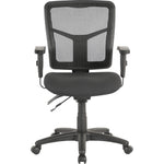 Lorell ErgoMesh Series Managerial Mesh Mid - Back Chair with Adjustable Arms and Casters 17