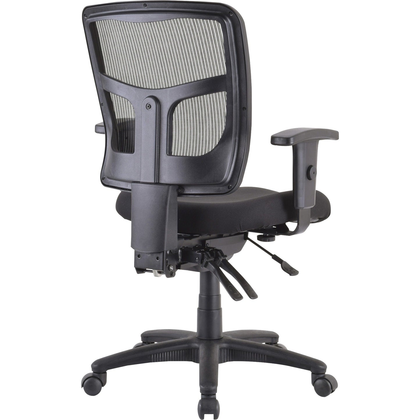 Lorell ErgoMesh Series Managerial Mesh Mid - Back Chair with Adjustable Arms and Casters 17" - 20.9"H (LLR - LLR86201X) - SchoolOutlet