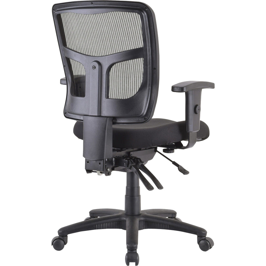 Lorell ErgoMesh Series Managerial Mesh Mid - Back Chair with Adjustable Arms and Casters 17" - 20.9"H (LLR - LLR86201X) - SchoolOutlet