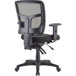 Lorell ErgoMesh Series Managerial Mesh Mid - Back Chair with Adjustable Arms and Casters 17