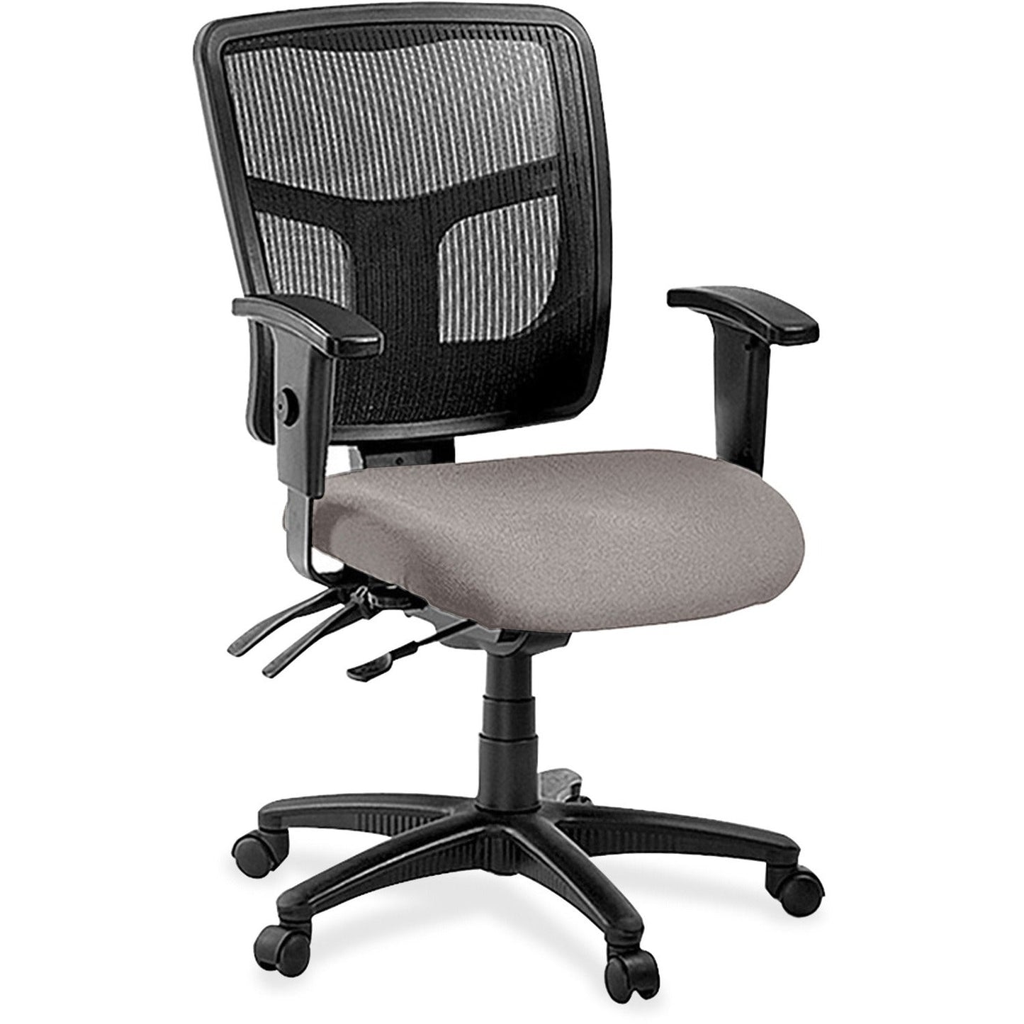 Lorell ErgoMesh Series Managerial Mesh Mid - Back Chair with Adjustable Arms and Casters 17" - 20.9"H (LLR - LLR86201X) - SchoolOutlet