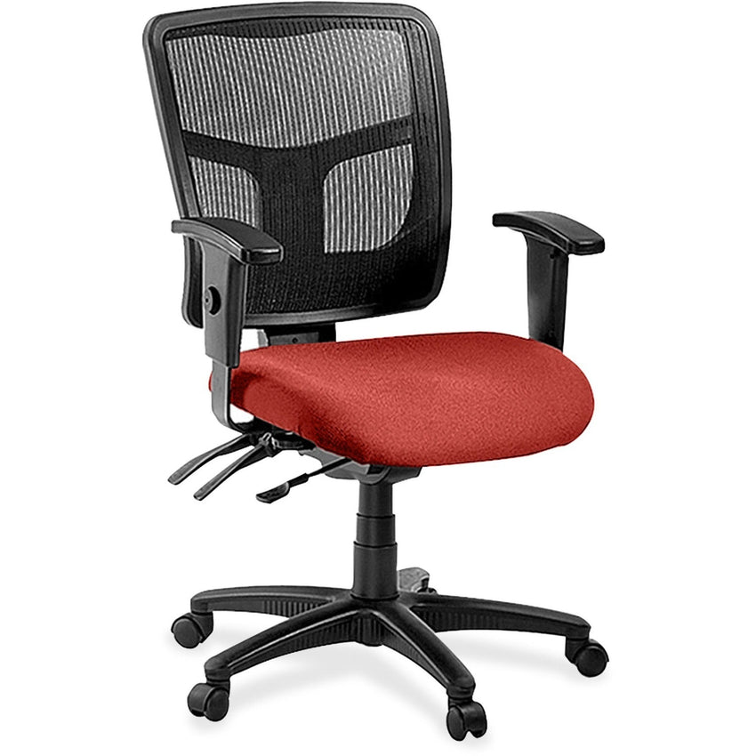 Lorell ErgoMesh Series Managerial Mesh Mid - Back Chair with Adjustable Arms and Casters 17" - 20.9"H (LLR - LLR86201X) - SchoolOutlet