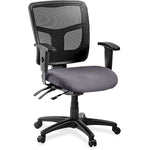 Lorell ErgoMesh Series Managerial Mesh Mid - Back Chair with Adjustable Arms and Casters 17