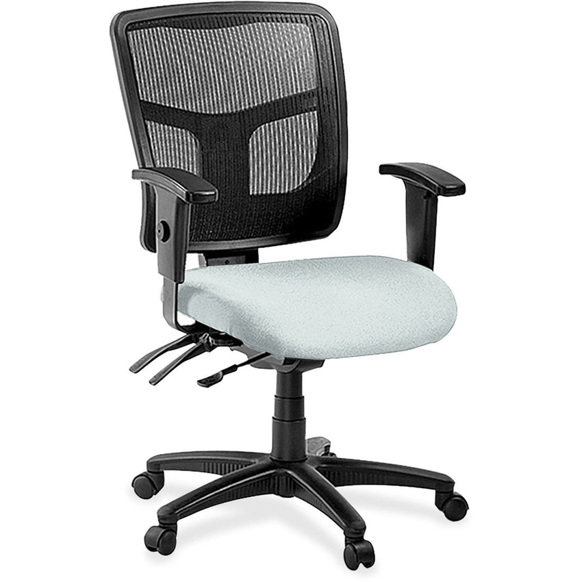 Lorell ErgoMesh Series Managerial Mesh Mid - Back Chair with Adjustable Arms and Casters 17" - 20.9"H (LLR - LLR86201X) - SchoolOutlet