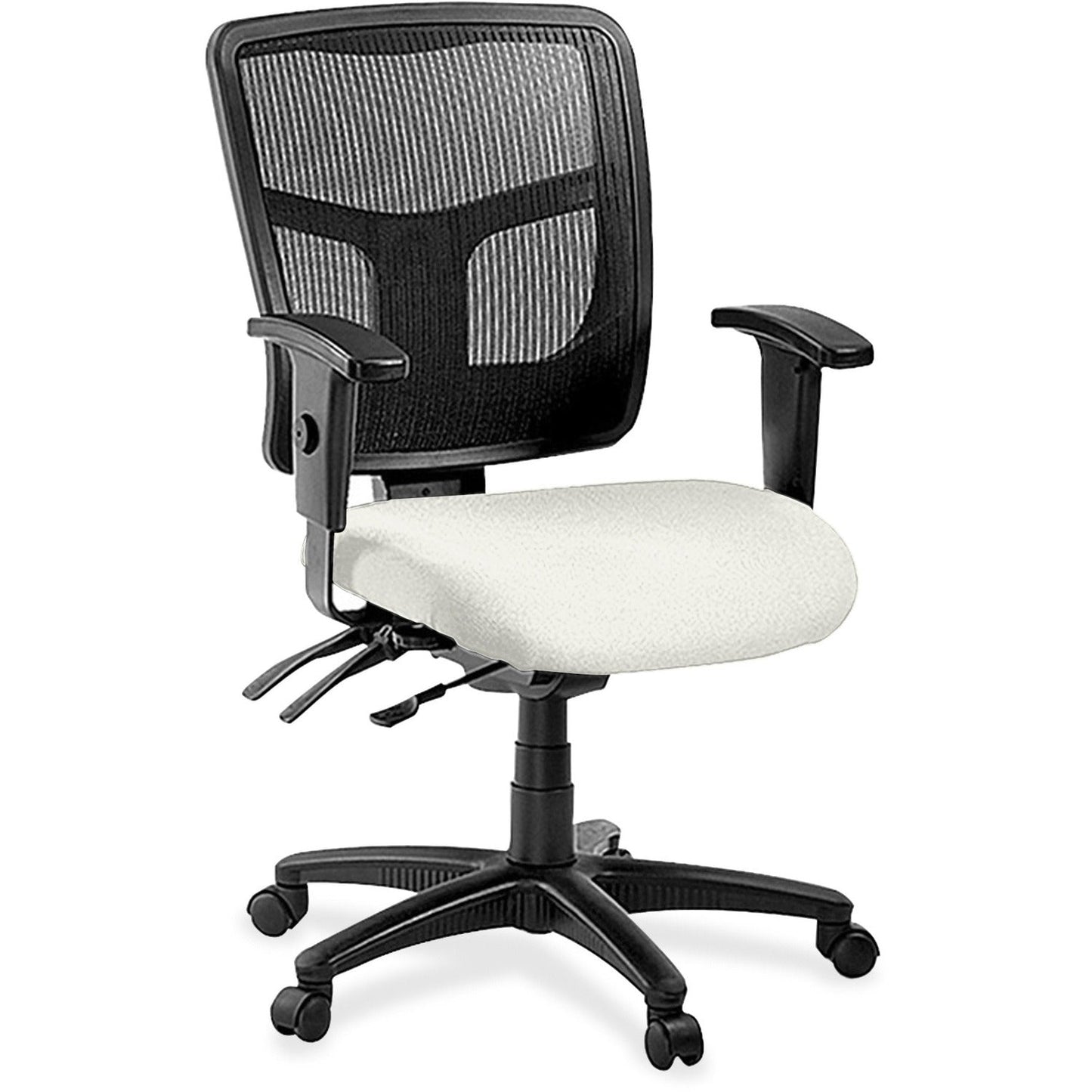 Lorell ErgoMesh Series Managerial Mesh Mid - Back Chair with Adjustable Arms and Casters 17" - 20.9"H (LLR - LLR86201X) - SchoolOutlet